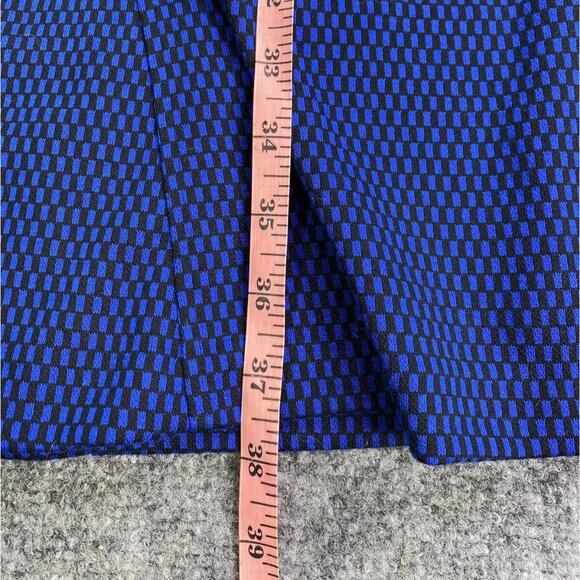 Jones New York‎ Dress Womens S Cobalt Blue Black Fit Flare Midi V Neck No Belt - Picture 10 of 12